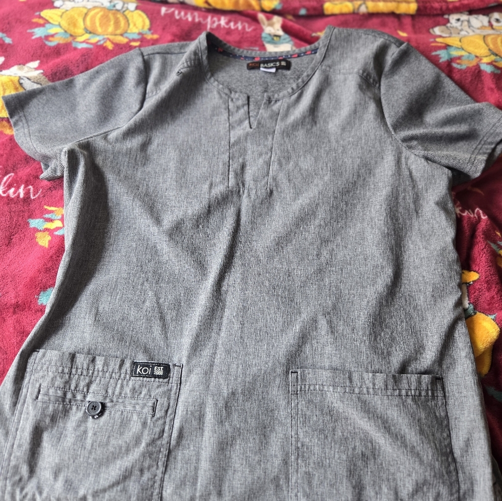 Koi Charcoal Scrub Top